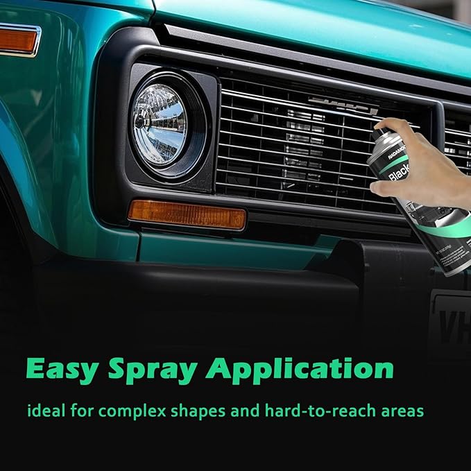 NADAMOO Automotive Black Trim Spray Paint, 1 Can, Instantly Revives Color for Car Plastic Vinyl Rubber, Vehicle Exterior and Interior Plastic and Trim Restorer Aerosol Paint Can, Satin Finish
