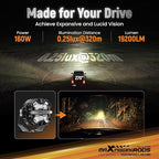 maXpeedingrods 2 x 3.5 160W Offroad Lights, LED Light Bar 19200LM with White Amber DRL, 270°Side Shooter Pod Lights, Fog Spot Light with Black Covers for Jeep Wrangler,Trucks UTV ATV Motorcycles