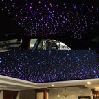 AKEPO 2 Light Color 32W Dual-Head RGBW Music Activated Fiber Optic Lights, 670pcs of Mixed Optical Fibers in 13.1ft+ Small APP Control Fiber Optic Star Ceiling Light Kit for Car Headliner Star/Home
