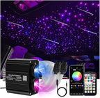 Starlight Headliner Kit, Dual Color Twinkle & Meteor 2 in 1 Fiber Optic Lights, 1000pcs*0.03in*13.1ft, APP & Remote Control, 18W Music Star Lights for Car/Home Ceiling