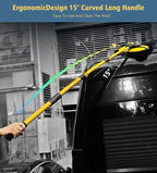 YeewayVeh Car Wash Brush Mop with Long Handle, 55" Car Wash Brush with 2 Replaceable Microfiber Mop Heads, 15° Curved Extension Pole Auto Cleaning Wash Kit for Truck SUV RV Camper, Yellow