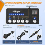 Nilight 2PCS 70 Inch Emergency Strobe Light Strip with Controller 864 LED Blue White Running Board Lights Flexible Side Flashing Warning Caution Safety Waterproof for Truck Construction Pickup