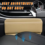 Ziciner Car Seat Gap Organizer, Premium Leather Auto Seat Storage Box, Vehicle Adjustable Front Seat Gap Filler, Car Seat Side Pocket Organizer for Phones, Glasses, Keys, Money, Cards (Beige)