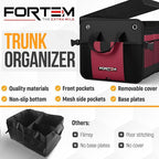 FORTEM Trunk Organizer For SUV Car Organizer and Storage, Multi-Compartment Storage Bag Car Accessories for Women Men, Perfect Christmas Gifts, 1680D Oxford, Non Slip Bottom, Straps, Soft Cover (90L)