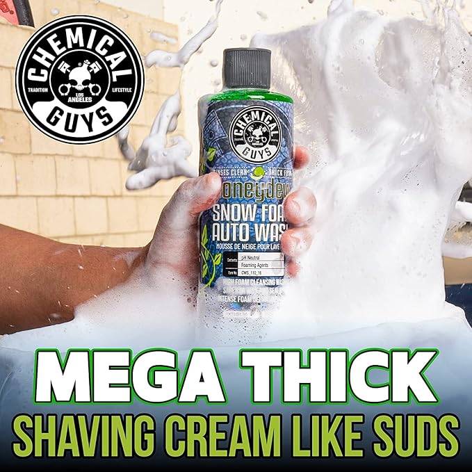 Chemical Guys CWS_110BB Basic Car Wash & Bucket Bundle - Honeydew Snow Foam Car Wash Soap, 128 oz (1 Gallon), Honeydew Scent + Heavy Duty Smoked Obsidian Black Detailing Bucket (2 Items)