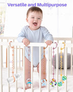 LittleHugs Toy Straps for Baby, 5pcs Adjustable Toy Holder for Stroller Accessories, Silicone Tether Pacifier Clip, No Throw Travel Essential Leash for High Chair, Car Seat (Gril-5 Pack)