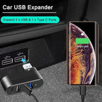 4-Port USB 3.0 Hub [90°/180° Degree Rotatable], Powered USB Hub with 1 x USB C Power/Data Port, USB Expander USB Splitter for Laptop, PC, Car, iMac, MacBook Air/Pro, Tesla-2 Pack
