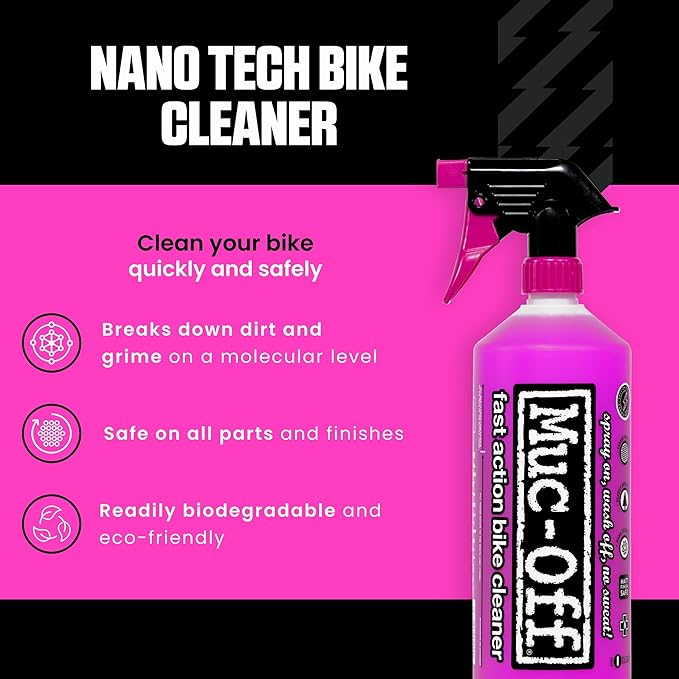 Muc-Off Nano Tech Bike Cleaner 1L | Biodegradable Formula, Safe on Carbon Fibre and All Surfaces | Breaks Down Dirt on a Molecular Level