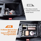 TACORBO Center Console Tray Compatible with Nissan Rogue 2014-2020 and Rogue Sport 2017-2022 Accessories, Armrest Secondary Storage Box, Interior ABS Insert Tray, Black