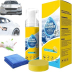 Powerful & Multipurpose Car Interior Foam Cleaner, Quick Spray & Wipe All Purpose Waterless Detailer, Cleaning Without Pre-Washing, Cleaner for Seats, Dashboard, Carpet (1 pcs)