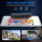 Solar Wireless Backup Camera, 1080P 5" IPS Monitor & Auto On Off Back Up Camera, 2 Mins Easy Setup Battery Powered Night Vision Waterproof, Reverse Camera for Car SUV Truck Van Trailer