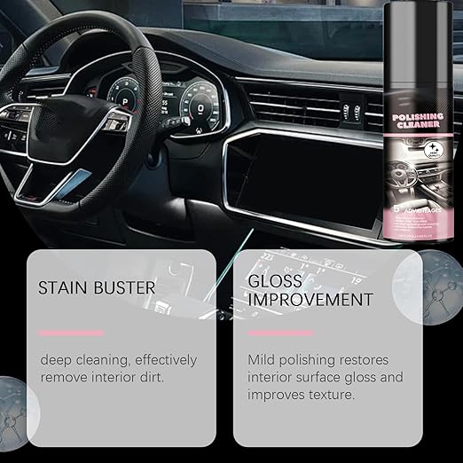 XIRUJNFD Car Interior Protectant Spray, Car Interior Cleaner, 100ml Interior Detailer Spray, Polishing Cleaner, All Purpose Vehicle Interior Polish (3)