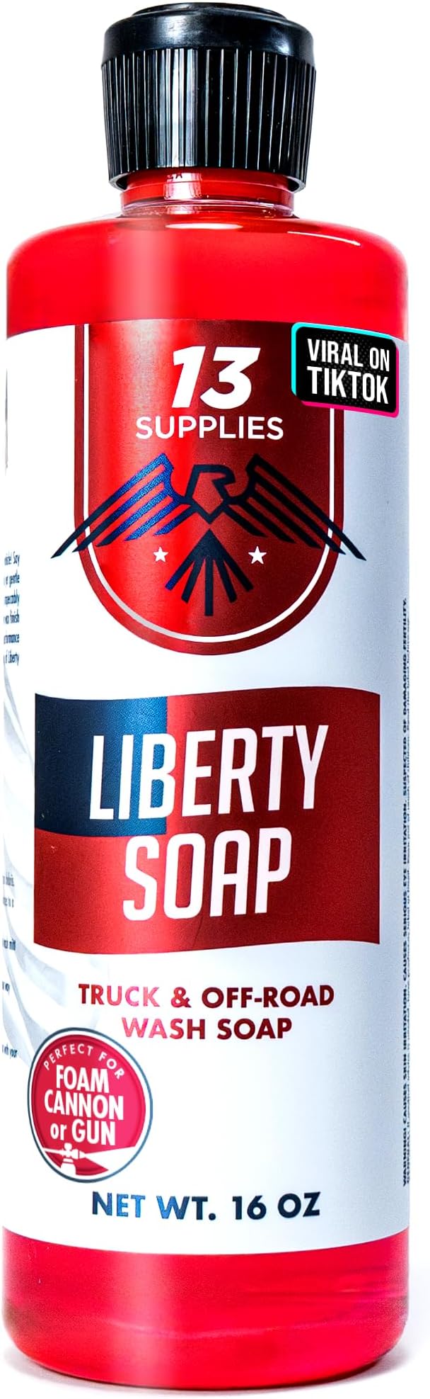 Liberty Foaming Car Wash Soap for Foam Cannon - pH Neutral Car Shampoo for Car Wash Foam Gun Pressure Wash, Thick Snow Pre-Wash Tackles Dirt, Safe for All Vehicles, Avoid Scratches on Trucks 16 fl oz
