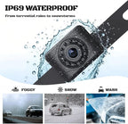 X1P HD Backup Camera License Plate Rear View Camera for Car, IP69 Waterproof Cámaras de Reversa para Autos with Clear Night Vision, Wide View Angle Universal Camera for Truck SUV RV Pickup
