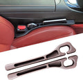 Elastic Car Seat Gap Filler Organizer (2-Pack) - Universal Fit for Car SUV Truck, Black Leather Texture, Prevents Items from Falling Between Seats, Easy Installation Tool-Free (Brown)