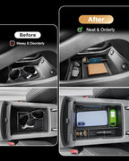 2023 Santa Fe Center Console Organizer - For 2021-2023 Hyundai Santa Fe Armrest Box Organizer + TPE Lower Console Organizer Tray For 2021-2023 Santa Fe(SE/SEL/XRT/Limited/Calligraphy) Accessories