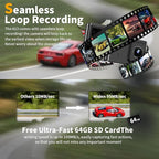Dash Cam Front and Rear: 4K Dual Channel Dash Cam - 5GHz WiFi, Dash Camera for Cars with 64GB Card, 2" IPS, App Control, G-Sensor, Loop Recording, 170° Wide Angle, Night Vision, 24H Parking Mode