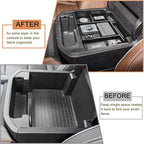 HGWEI Power Sliding Center Console Organizer Compatible with 2021-2026 GMC Yukon Chevy Tahoe Suburban Interior Accessories, Armrest Storage Box Insert Tray (Not for Console with Charging Socket) Black
