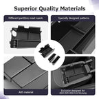 LUWU 3PCS 2025 2026 Mustang Center Console Organizer Compatible with Ford Mustang 2024 2025 2026 Accessories Armrest Console Storage Box Insert Tray Door Side Tray ABS Material Coin Container Black