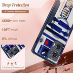 for Moto Edge 2024 Case - Compatible with MagSafe Women Girls Boys Cute Magnetic Protective Phone Cover Cool Blue Unique Heavy Duty Shockproof Design for Motorola Moto Edge 2024 Cases