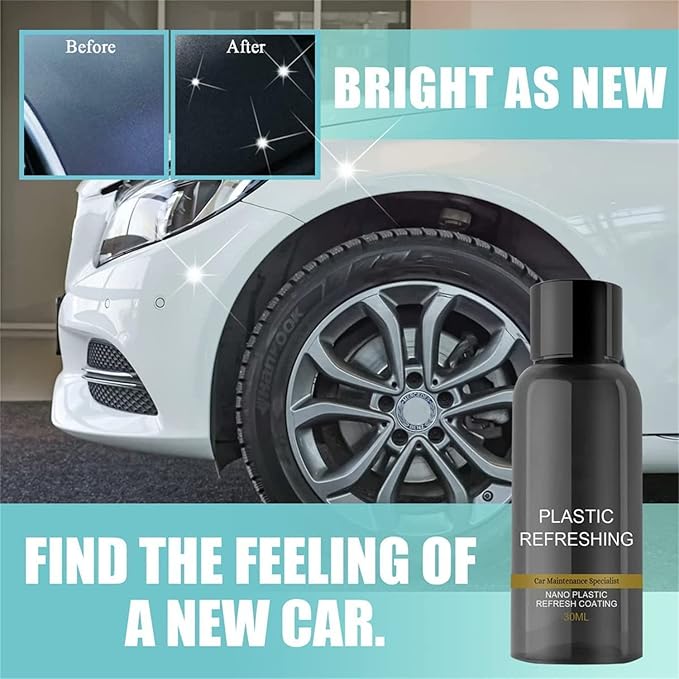 Plastic Cleaner & Restorer,Nano Plastic Refreshing Coating,Car Plastic Parts Retreading Agent,Car Plastic Restorer Prevents Drying Aging,Plastic Care for Cars,Truck,Motorcycle (50ml-2pcs)