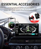 Qi2.2 25W Magnetic Car Mount Charger for Honda CR-V 2023-2026/HR-V 2023-2026 Accessories 7/9 Inch Screen Fixed Clip Fast Charging Cell Phone Holder with Cooling Fan＆54W Fast Adapter