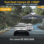 Fitcamx Front 4K+Rear 1080P Dash Cam Adapts for Lexus RX 350 2023-2026 & RX Hybrid 350h 450h 500h, OEM Factory Look, 2 Way HD Video, WiFi & APP, Loop Recording, Gravity Sensor, Easy to Set, 128GB Card