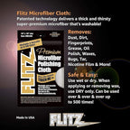 Flitz Premium Microfiber Polishing Cloth (400 GSM) - 16" x 16" USA-Made Grey Lint Free Microfiber Cleaning Cloth - Washable and Ultra Absorbent Micro Fiber Towel for Cars, Metals, & More (4 Pack)