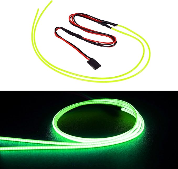 INJORA RC LED Strip Lights Flexible Cuttable for TRX4M SCX24 1/24 1/18 Crawlers Upgrade(Green)