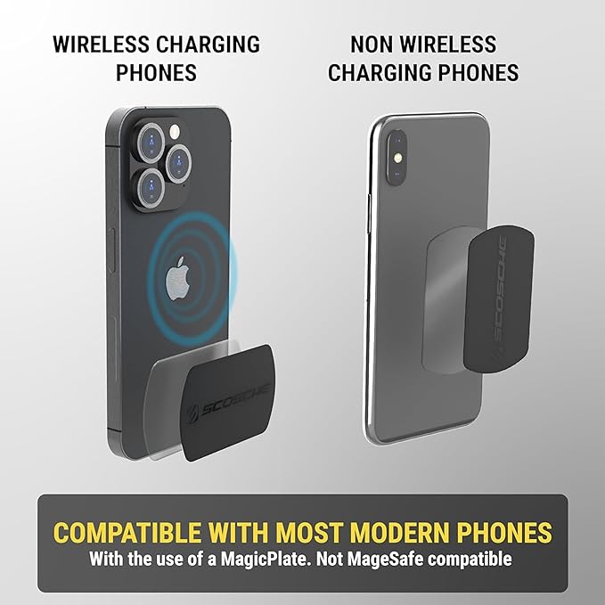 Scosche MM2WDSR-2PKXC0 MagicMount Pro Magnetic Car Phone Holder for iPhone and Android - 2 Pack Magnet Mount - Secure Magnetic Cell Phone Mount for Car Window or Dash - Universal 360° Adjustable Head