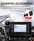 Qi2.2 25W Magnetic Car Mount Charger for Toyota Camry 2021 2022 2023 2024 Accessories, for Fast Charging Cell Phone Holder 7 Inch Screen Fixed Clip with Cooling Fan＆54W Fast Adapter