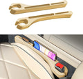 2PCS Car Seat Gap Filler，Gap Stopper Fill Gap Between Seat and Console，Built-in Recessed Storage Organizer，Universal for Most Cars Trucks SUVs to Stop Things from Dropping（Beige）