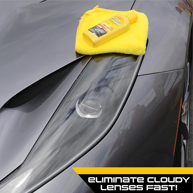 Formula 1 Headlight Restorer & Sealant – One Step Polish to Clean & Renew Yellowed Headlights, Windscreens, or Exterior Plastics (8 oz.)