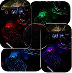 Starlight LED car Floor mat - Universal Type, Equipped with Remote Control Environment RGB Lighting kit, Waterproof and Washable, Vehicle Multi-Color Starlight Effect, Creating a Romantic Atmosphere