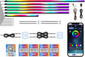 Dreamcolor Acrylic Car Ambient Lighting Kit 14 in 1 LED Interior Car Strip Lights APP Control Zoned Control System 252 Color Modes DIY Neon Wireless Sound Activated RGB Neon Light Kits New Version
