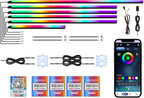 Dreamcolor Acrylic Car Ambient Lighting Kit 14 in 1 LED Interior Car Strip Lights APP Control Zoned Control System 252 Color Modes DIY Neon Wireless Sound Activated RGB Neon Light Kits New Version