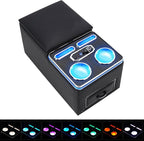 Center Console Organizer, Bench Seat Center Console with Fast Phone Charging & Cup Holders, Automotive Center Storage Box Upgraded 7-Color Adjustable LED Lighting for Car Minivan Van Truck