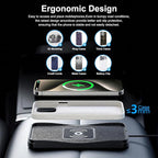 Wireless Car Charger, 15W Max Wireless Charger for Car, Non-Slip Charging Pad Compatible with iPhone 17/16/15/14/13/12, Samsung Galaxy S25-S9 (Type-C)