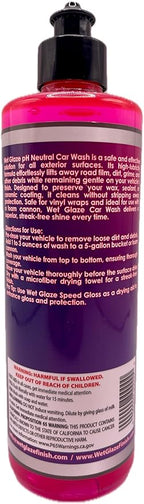 Wet Glaze Car Wash - Ph Neutral High-Lubricity Formula. Safe for all exterior surfaces, including vinyl wraps.