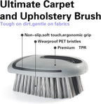 Carpet Cleaning Brush & Upholstery Brush Set, Hard Bristle Carpet Scrub Brush, Rug Brush, Couch Cleaner Brush, Fabric/Leather Detail Brush for Car, Home & Outdoor Furniture (Grey)