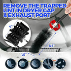 Holikme 15 Feet Dryer Vent Cleaner Kit, Lint Remover, Extends Up to 15 Feet, Synthetic Brush Head, Use with or Without a Power Drill,Black
