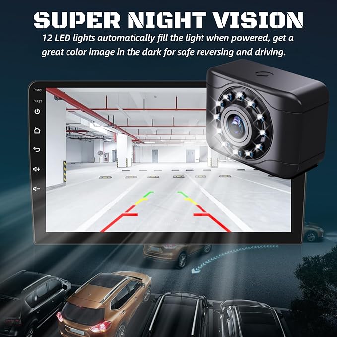 X1 Ntsc Backup Camera for Car License Plate Reverse Cam, IP69 Waterproof Rearview Camara de Reversa de Auto Clear Night Vision, 149 Degree Wide View Angle - NTSC 12V