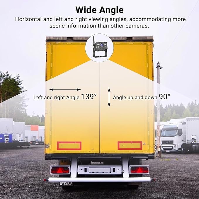 Hikity 7 Inch Wireless Backup Camera Trucks -HD 1080P Rear View Camera Monitor Kit, IP68 Waterproof, 320ft Stable Signal, Wide Angle, Night Version, 12-36V Plug and Play Reverse Camera for Car/RV/SUV