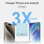 iPhone 17 16 15 Charger Fast Charging 3+3Pack Type C Charger USB C Chargers Block with 6FT Cable for iPhone Air/17/17 Plus/17 Pro/17 Pro Max/16/16 Plus/16 Pro/16 Pro Max/15/15 Pro Max/iPad Pro(Blue)