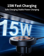 ZBF Magnetic Wireless Car Mount Charger, 15W Fast Charging Mag-Safe Car Mount,Magnetic Car Phone Holder Mount, Car Cell Phone Holder Fit iPhone 17 16 15 14 13 12 All Smartphones