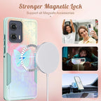 for Moto Edge 2024 Case - Compatible with MagSafe Women Girls Cute Magnetic Protective Phone Cover Girly Kawaii Pretty Butterfly Heavy Duty Shockproof Design for Motorola Moto Edge 2024 Cases