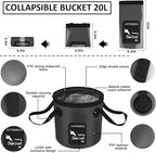 AUTODECO 41Pcs Car Cleaning Wash Kit Interior Detailing Cleaner Kit with High Power Handheld Vacuum, Collapsible Bucket, Windshield Tool, Snow Shovel, Tire Brush, Complete Car Care Tools, Black
