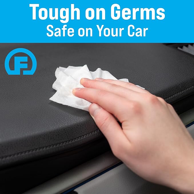 Fortress Car Interior Wipes (25 ct, Pack of 8) for Car Interior Cleaning, Dashboard, Seats, Detailing, and Steering Wheel [Travel Size] Skin-Safe Car Interior Cleaner Supplies