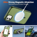 SUPFINE Magnetic for iPhone 11 Case(Compatible with MagSafe)(Military Grade Drop Protection) Slim Translucent Matte Shockproof with Anti-Fingerprint Phone Case,Cangling Green