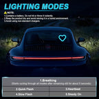 iFunyLED Car LED Interior Lights, Heart-Shaped Ambient Light for Windows, 5 Lighting Modes, Charging Through Type-c and Solar Energy, Car Decorations for Women Men, Pack of 2, (Ice Blue)